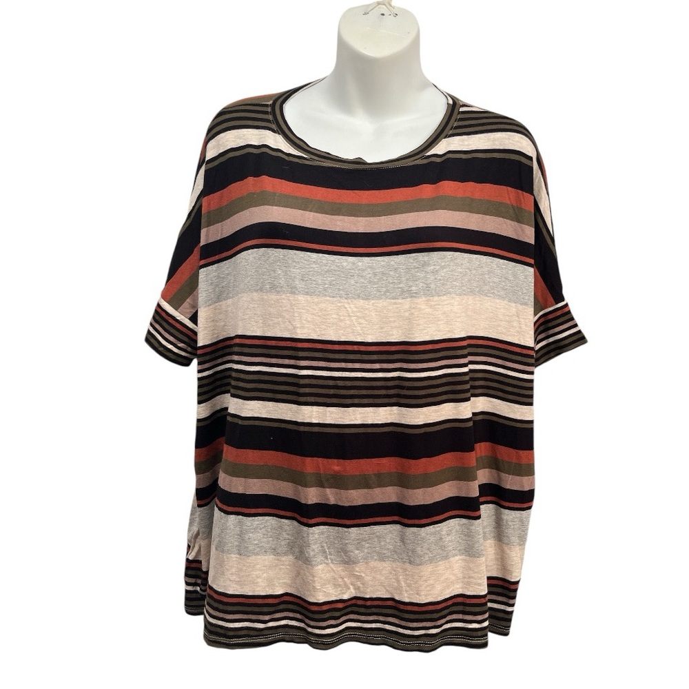 Agnes & Dora Striped Short sleeve dolman tee shirt. Size XS/S